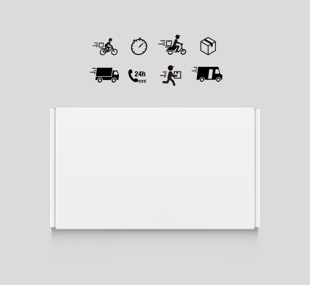 现实紧密的邮筒模型与交付标志设置。图片下载