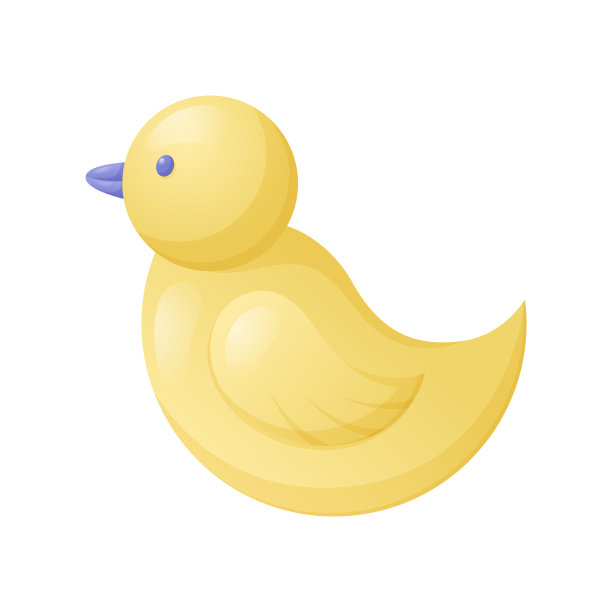婴儿玩具，游泳橡皮鸭，矢量孤立卡通插图。图片下载