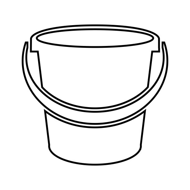 桶轮廓图标。容器:在生活的各个方面用来携带和储存液体和物品的容器矢量插图孤立在白色背景的设计和网页。图片下载