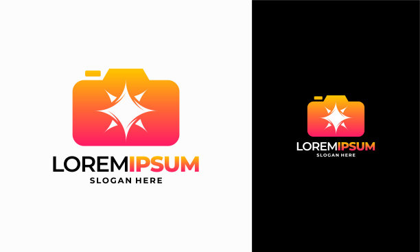 闪光摄影标志设计概念向量，闪光相机标志模板图标符号图片下载