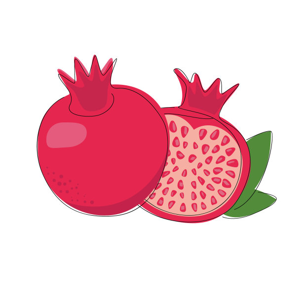 石榴设计多汁新鲜水果图标图片下载