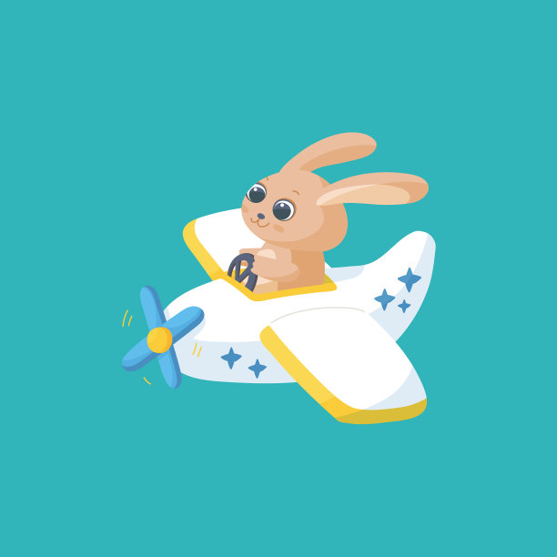兔子或兔子操作直升机或飞机图片下载