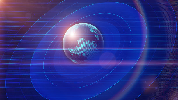 数字地球上浮动的线面转盘国际化技术概念图片下载