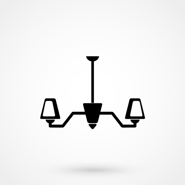 吊灯图标平面设计孤立在背景上图片下载