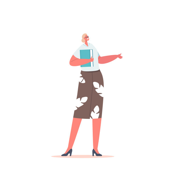 教师与教材，教育理念。年轻女子穿正装和眼镜拿着书在手里图片下载