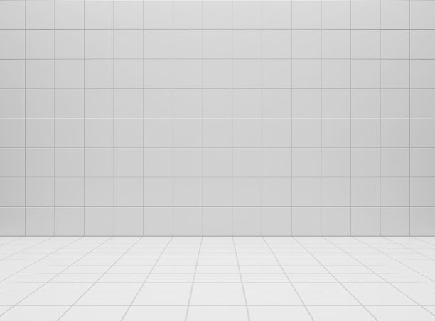 白色瓷砖墙面和地板的背景和纹理。厨房，浴室，厕所的模型。为你的设计留出空间。3 d渲染图图片下载