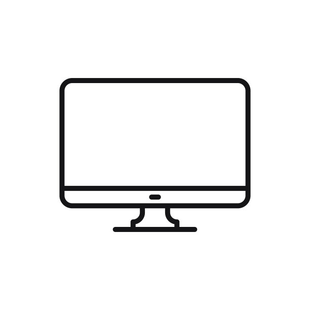 可编辑的计算机屏幕显示器行图标。矢量插图孤立在白色背景上。用于网站或手机应用程序图片下载
