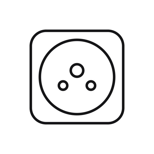 可编辑的电气插座线图标。矢量插图孤立在白色背景上。用于网站或手机应用程序图片下载