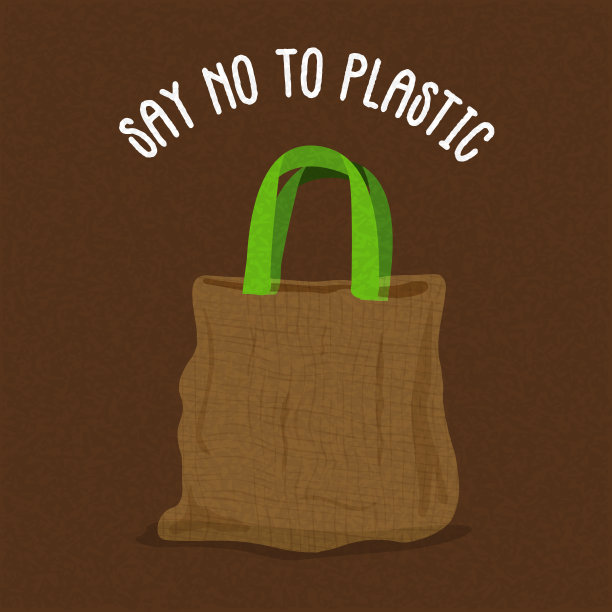 拒绝使用环保纸袋的塑料概念图片下载