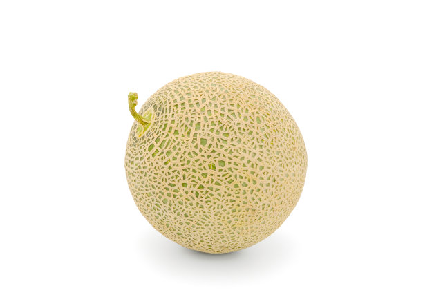 新鲜的日本蜜瓜，短柄哈密瓜。有机水果为良好的健康和营养，食材与沙拉，孤立在白色背景修剪路径。图片下载