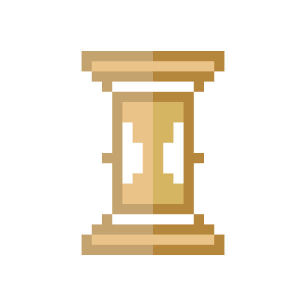 沙漏像素艺术图标。插图在白色背景。象征,标志。图片下载