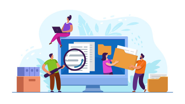 数据库中的源、信息技术、文档概念。团队协作，在计算机服务器上创建文件存档和数据存储图片下载