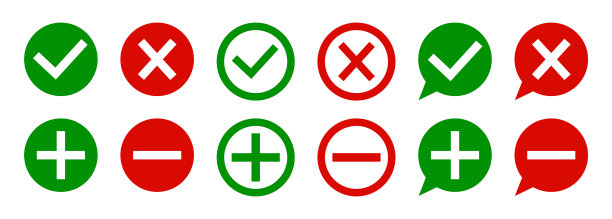 加减号对错勾叉图标符号图片下载