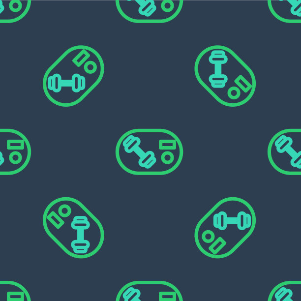 线条健身俱乐部健身卡图标隔离无缝图片下载