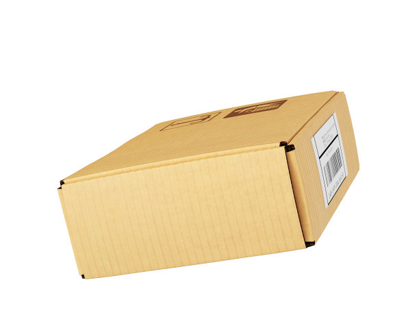 白色背景的邮件包裹。三维演示图片下载