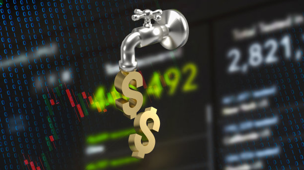 金元符号从tap跌落为商业概念3d渲染图片下载