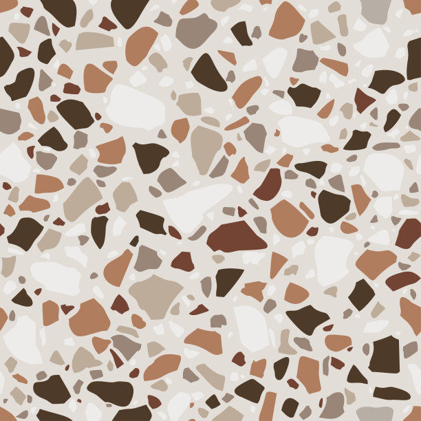 水磨石无缝模式。彩色的石头。向量抽象白色背景与混乱抛光卵石。大理石纹理在柔和的颜色。图片下载