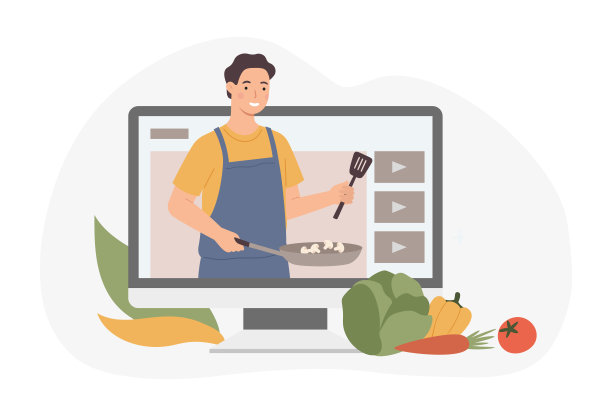 烹饪视频博客，指导准备课堂食物图片下载