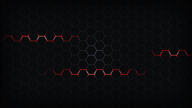 黑色抽象奢华金属背景配合六边形闪闪发光，平面设计元素装饰。用于墙纸、卡片、演示文稿、海报。向量EPS 10。图片下载
