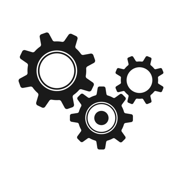 三个齿轮符号。机机制。轮廓齿轮图标。图片下载
