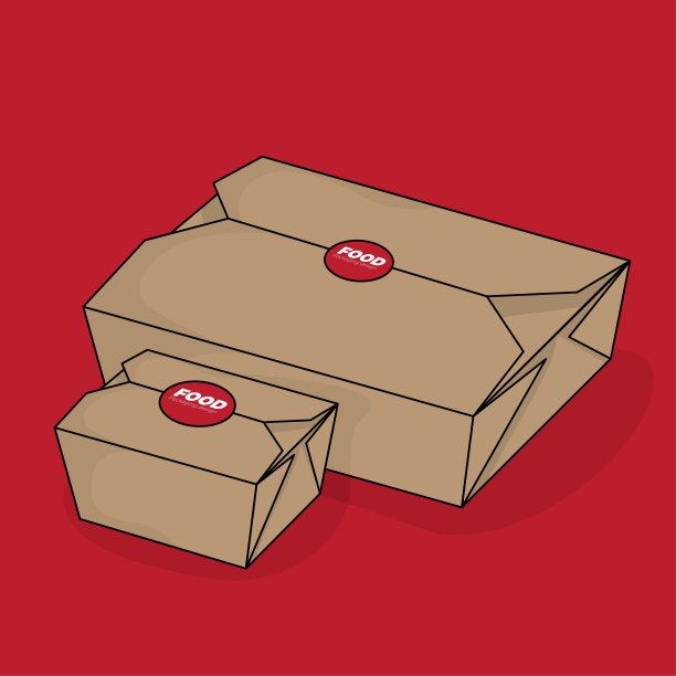 大、小尺寸纸板箱，用于食品包装设计图片下载