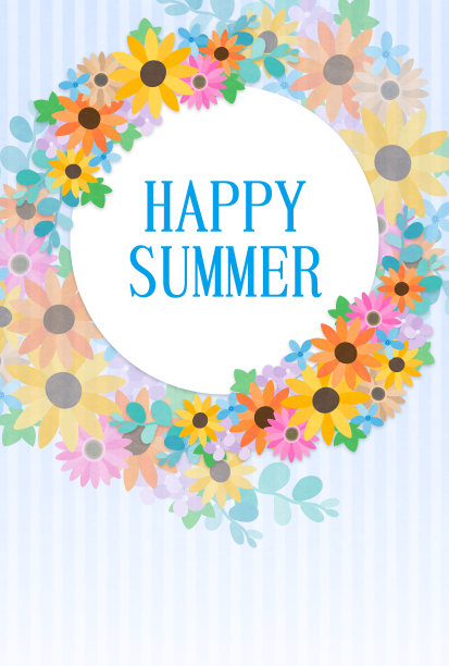 纸制的插花贺卡。夏季问候等。图片下载