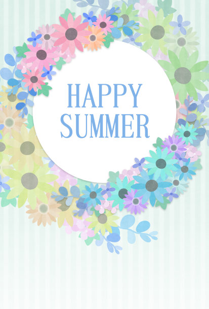 纸制的插花贺卡。夏季问候等。图片下载