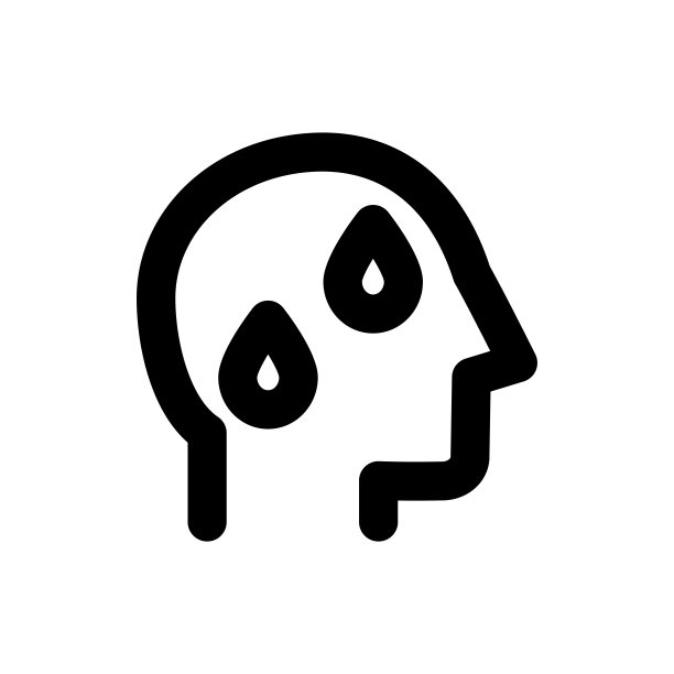 简单出汗图标，矢量轮廓图标的白色背景。图片下载