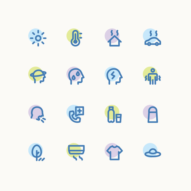 中暑图标设置，图标为UI设计。图片下载