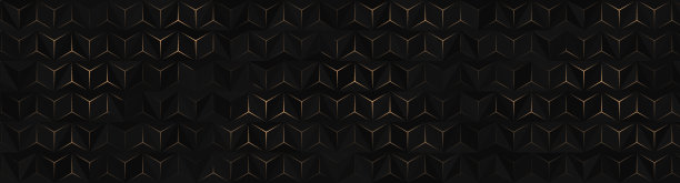 奢华抽象的黑色金属背景与金色的光线。黑暗的3d几何纹理插图。图片下载