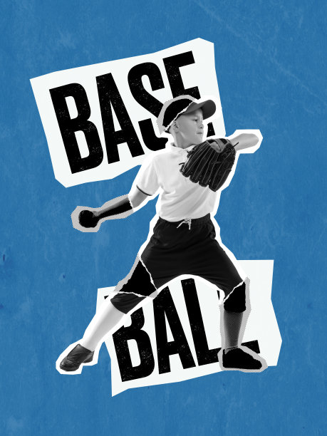 小男孩，棒球运动员，投手，穿着蓝白色的制服在蓝色的背景上训练。体育概念，成绩，学习，竞争。图片下载