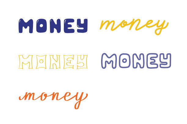 钱的概念。刻字手绘短语向量。装饰横幅标语图片下载