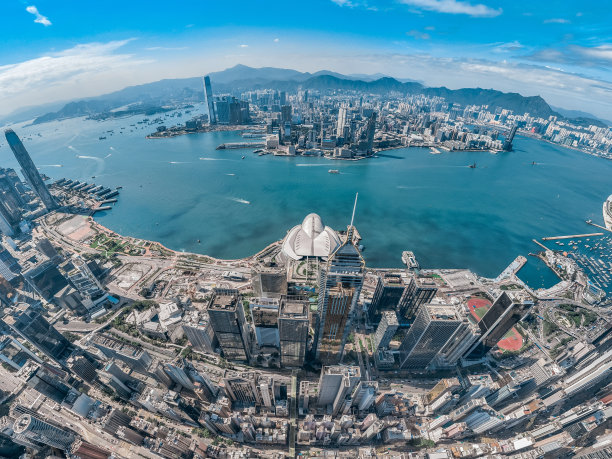 鸟瞰香港城市全景图片下载