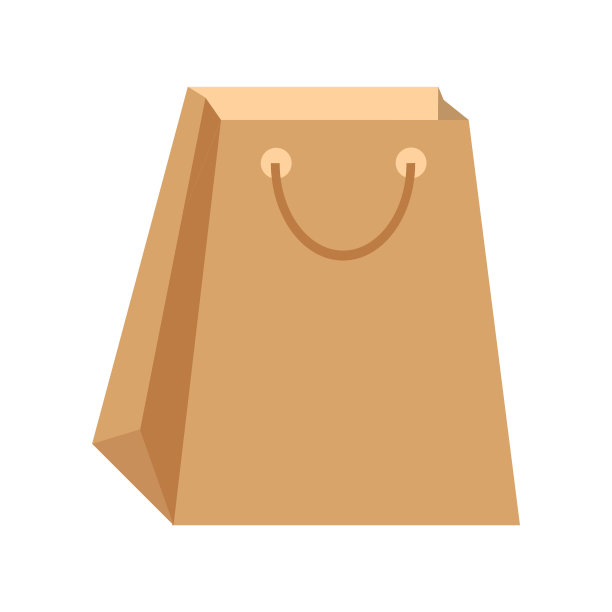 空纸购物处理棕色袋孤立在白色背景。矢量图的图标。商店包装模板模型。副本的空间。零售。商店送货服务。食品卡夫环保袋。生态图片下载