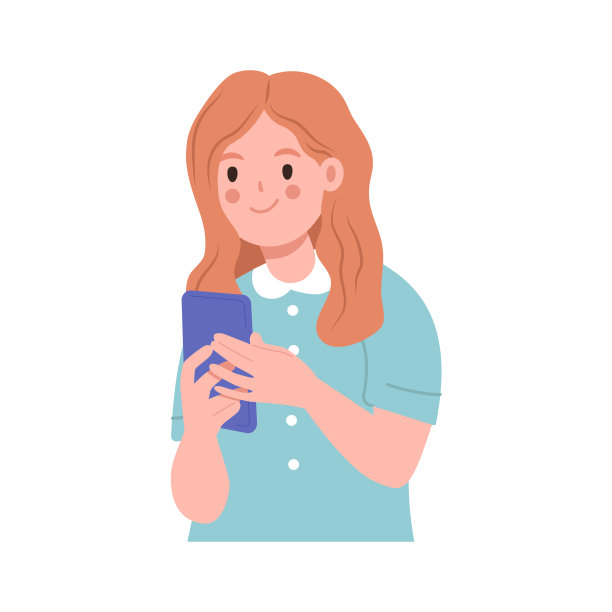 微笑少女用智能手机交流图片下载