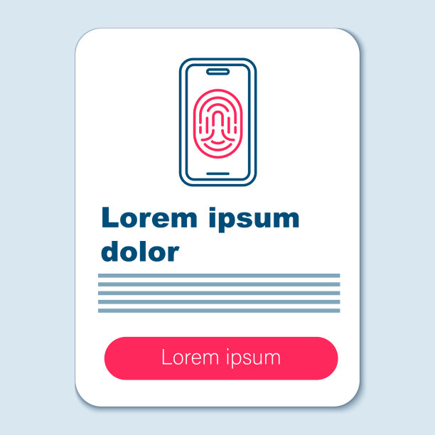 线条智能手机指纹扫描图标图片下载