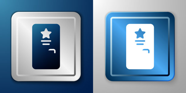 白色后台图标孤立在蓝色和灰色上图片下载