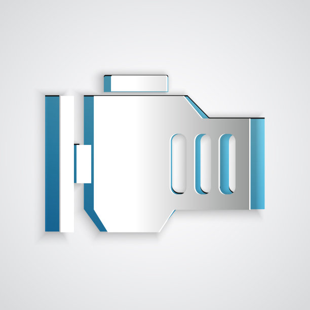 纸切割检查引擎图标孤立在灰色图片下载