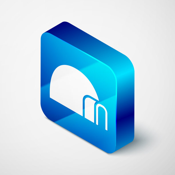 灰色上孤立的等距冰屋图标图片下载