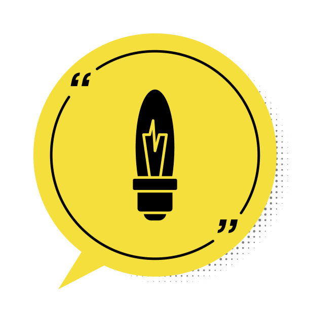 黑色灯泡与概念的想法图标图片下载