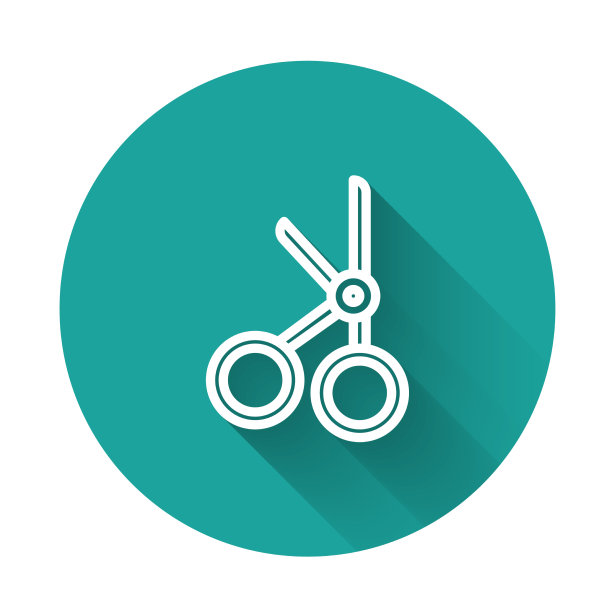 医用剪刀图标用白线隔开图片下载