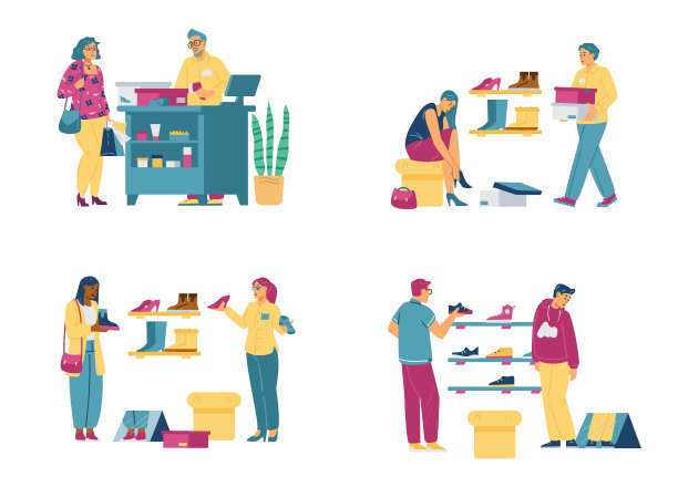 鞋业的顾客、销售商或经理图片下载