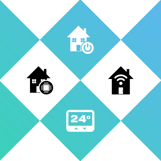 设置智能家居恒温器和wi-fi图标图片下载