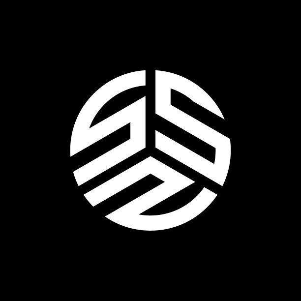 黑色背景上的ssz字母标志设计图片下载