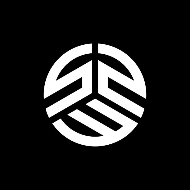 黑色背景上的szw字母logo设计图片下载