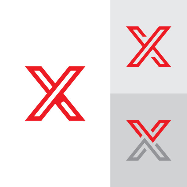 X符号设计模板矢量X图标首字母图片下载