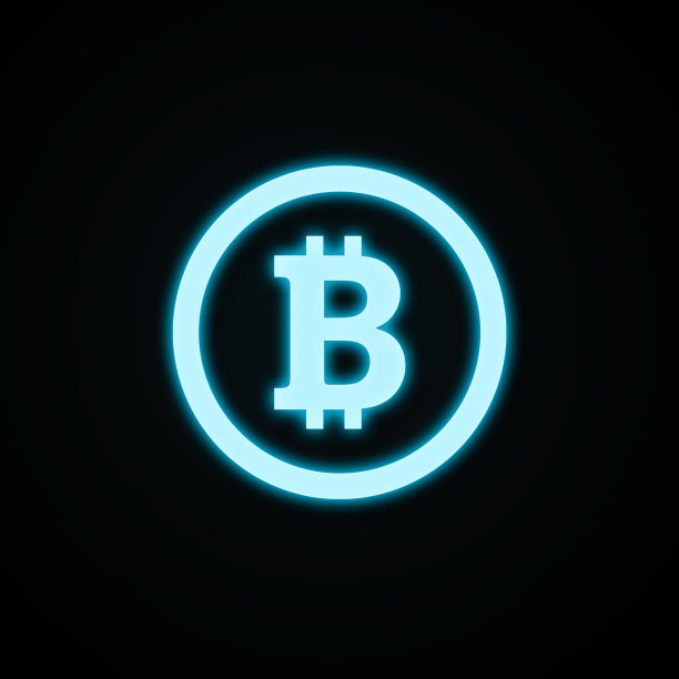 比特币。霓虹灯图标孤立在一个黑色背景。业务。Cryptocurrency。设计元素。图片下载