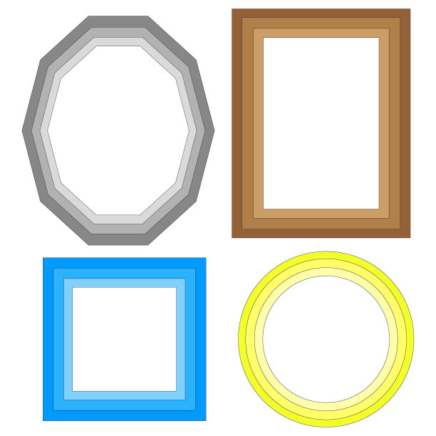 平面不同颜色的框架横幅设计。矢量插图。股票的形象。图片下载