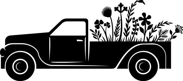 花卉卡车黑图片下载