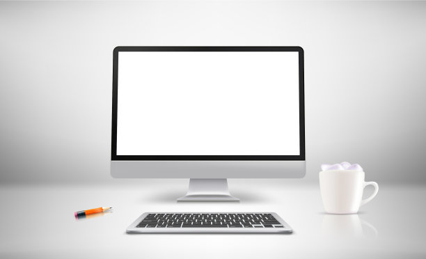 白色内部与现代电脑3d模型图片下载